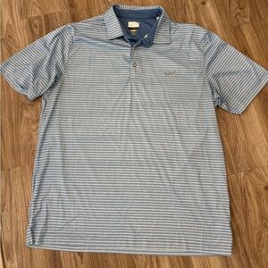 Greg‎ Norman Blue Striped Polo Golf Shirt